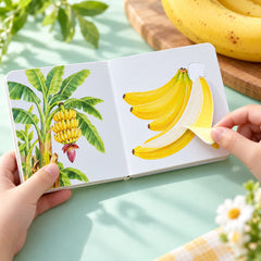 3D Fruit & Vegetable Activity Book – banana peel flap