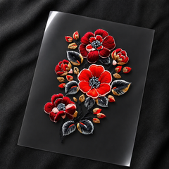 Embroidery Floral Sticker Set