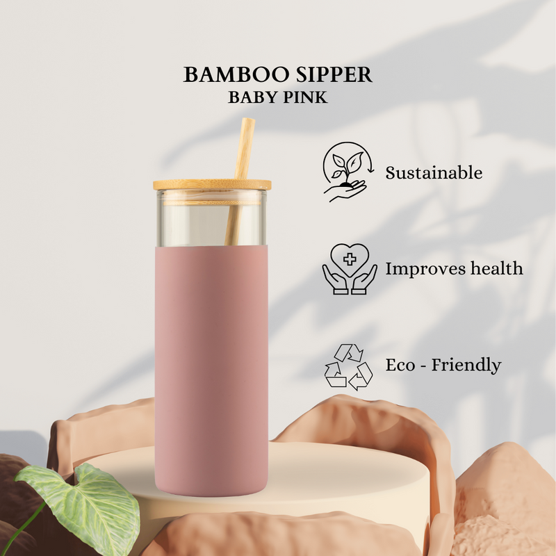 Bamboo Lid Glass Tumbler