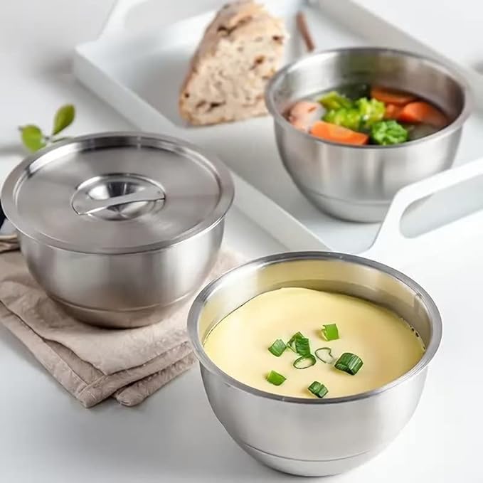Stainless Steel Food Bowl with Lid – Durable Construction