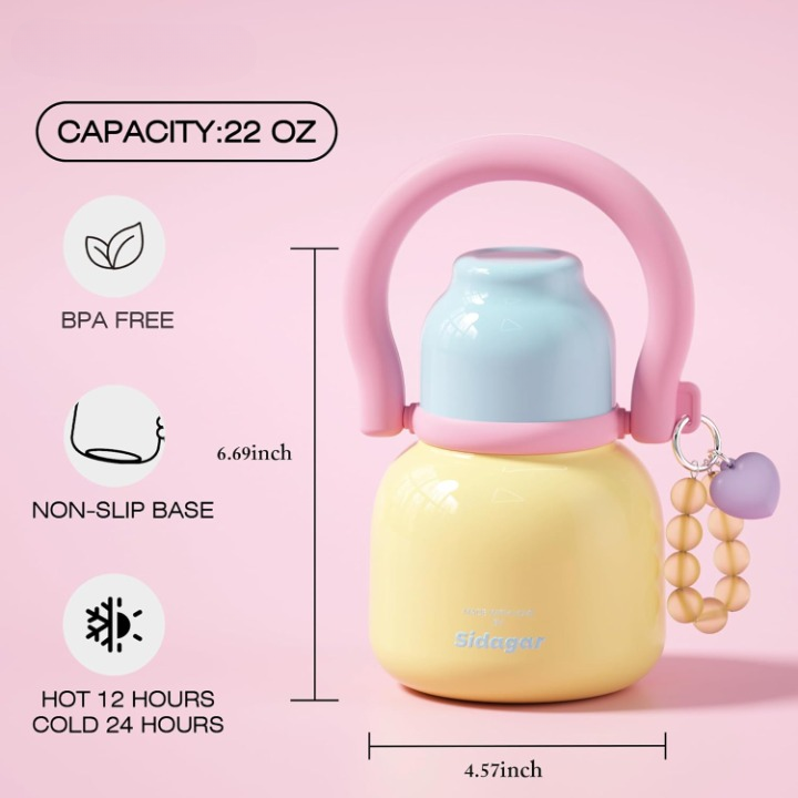 Cute Insulated Bottle With Charm