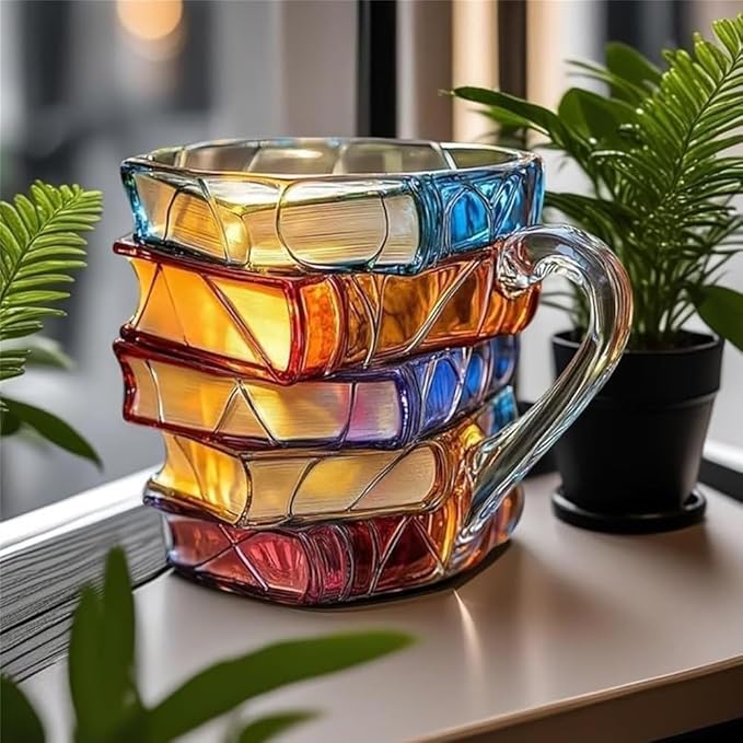 Painted Book Mug