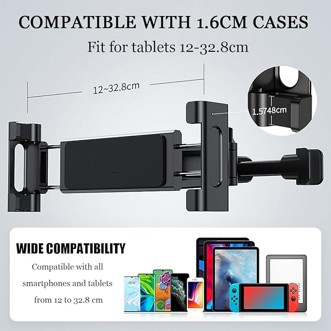 Adjustable Car Tablet Holder – Case-Friendly Support