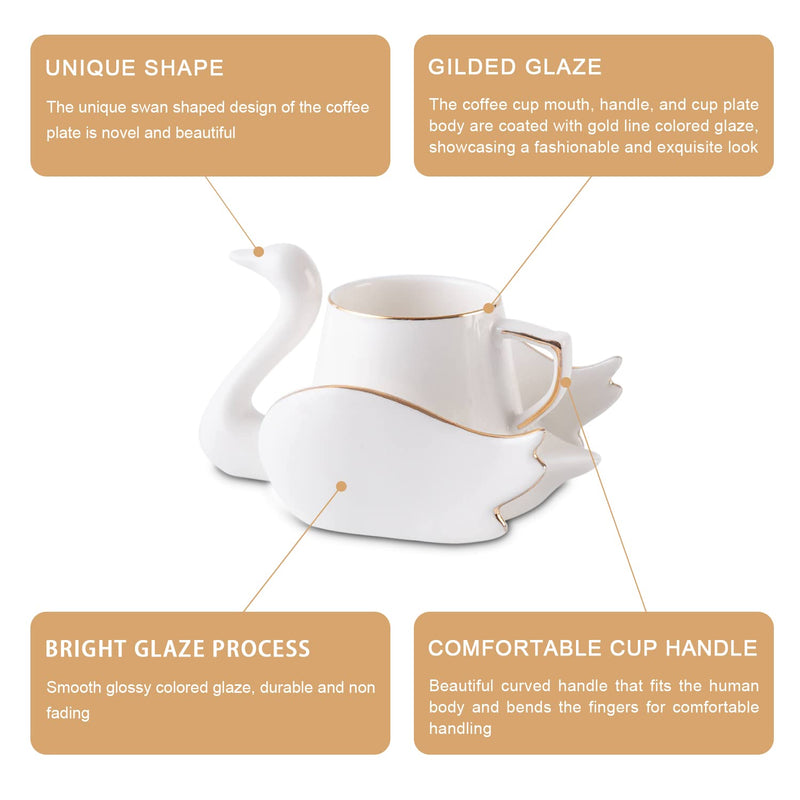 Elegant Swan Cup Set