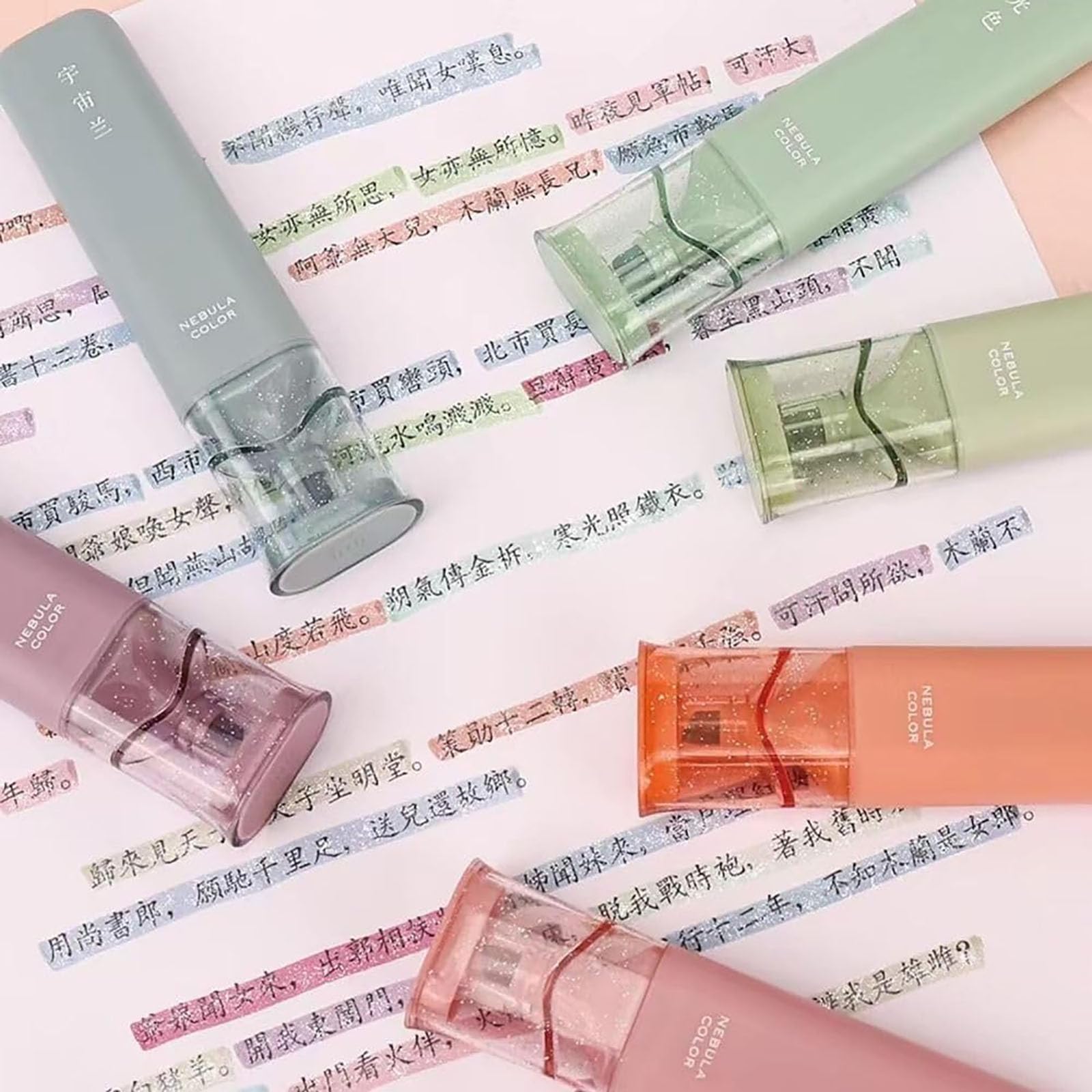 Glitter Highlighters Markers – Dreamy Pastel Colors
