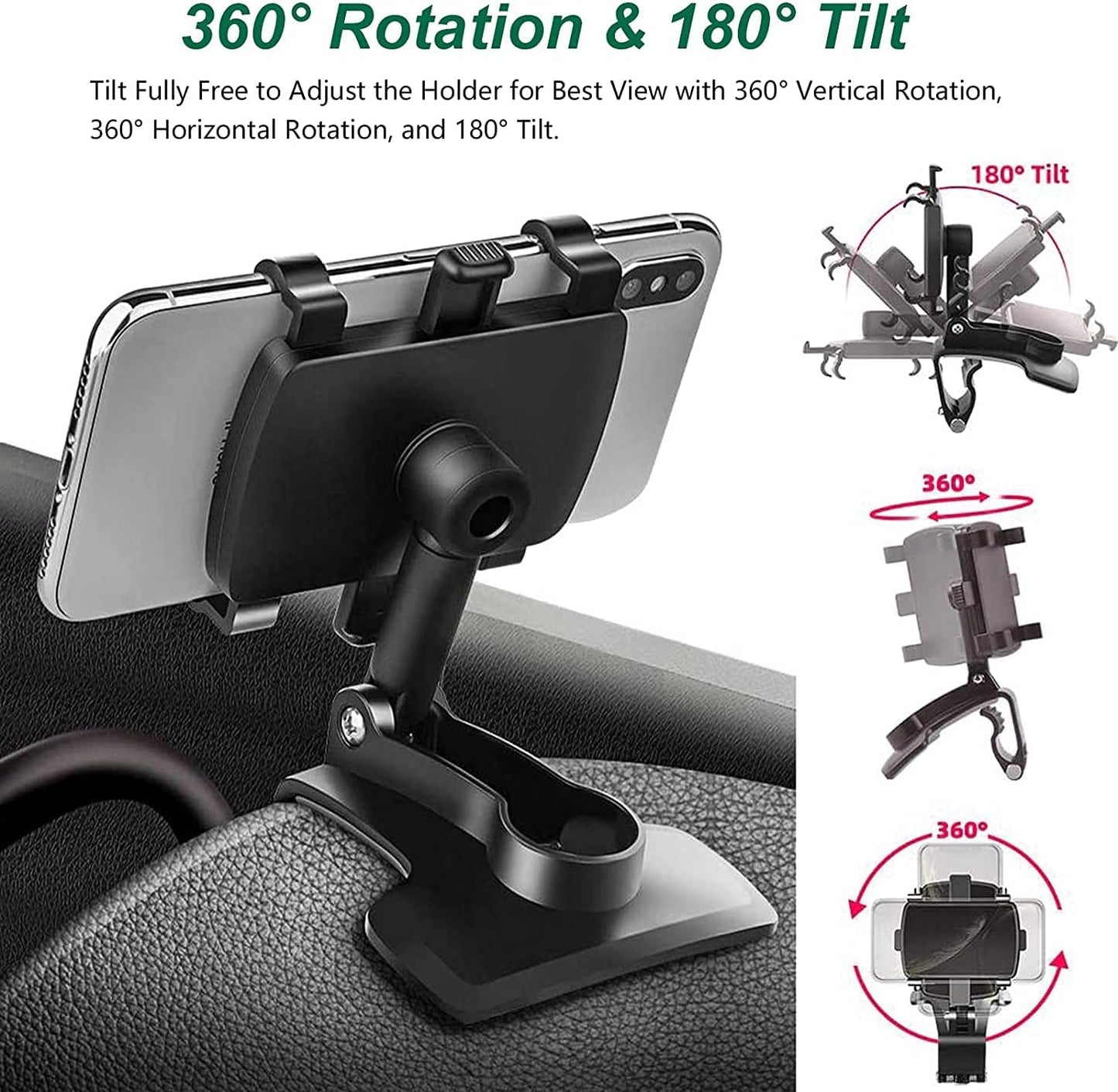 360 Degree Rotation Dashboard Phone Holder