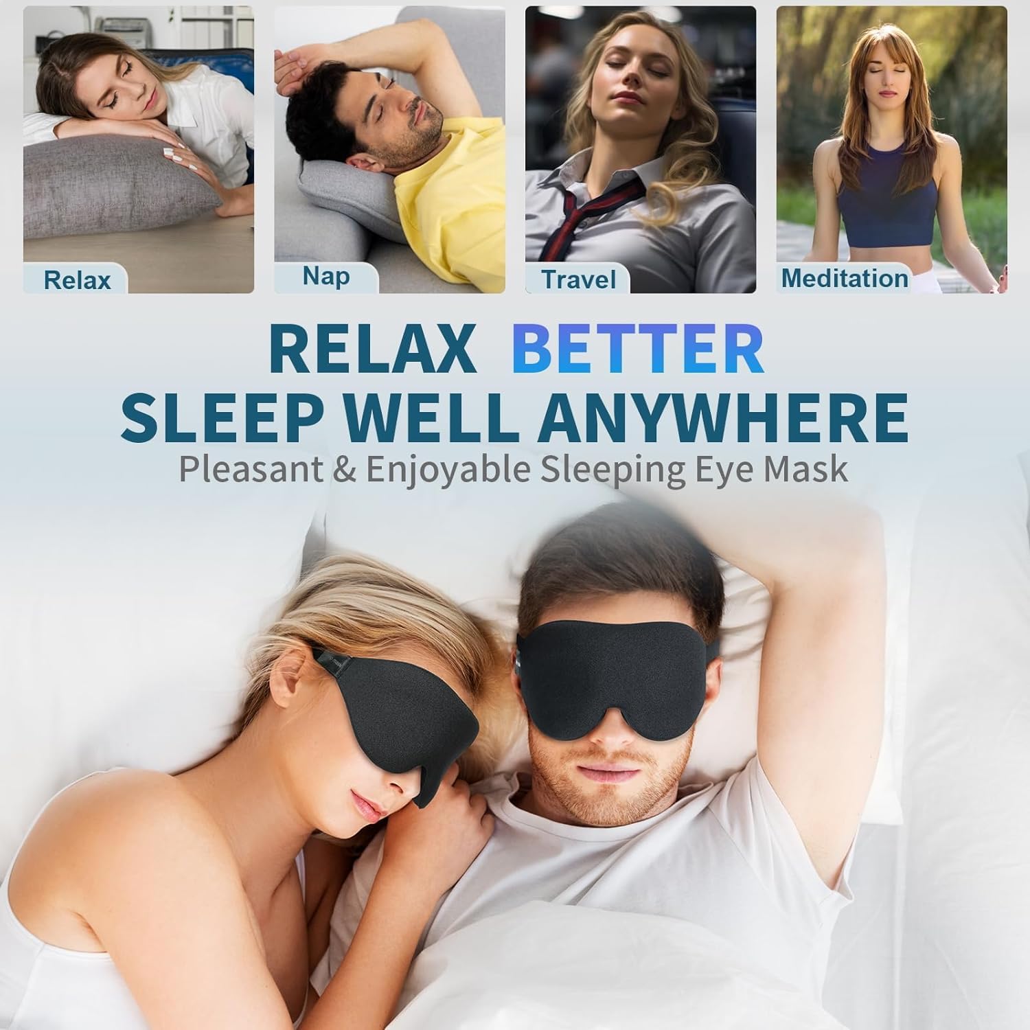 3D Foam Sleeping Eye Mask – Complete Darkness for Deep Sleep