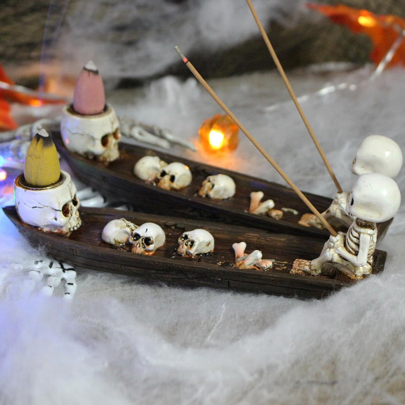 Skull Boat Incense Holder