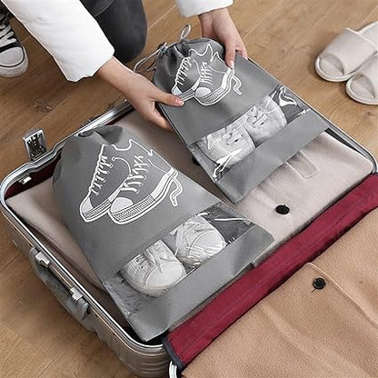 Travel Shoe Bags (Pack of 10 Bags - Random Colour)