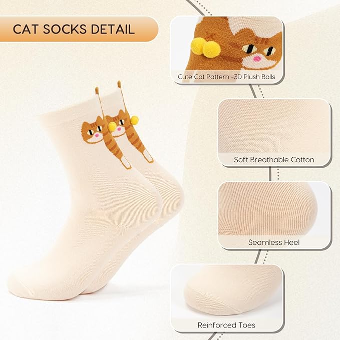 3D Cat Balls Sock