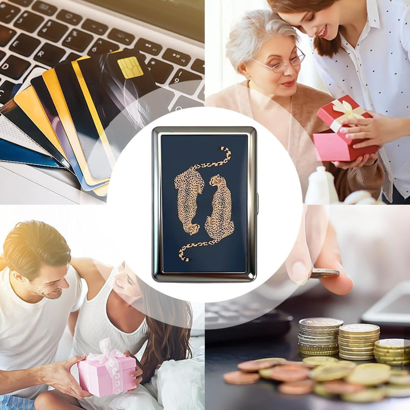 Leopard Print Metal Wallet