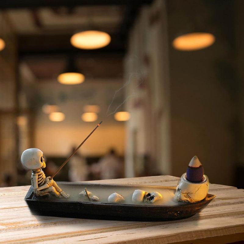 Skull Boat Incense Holder