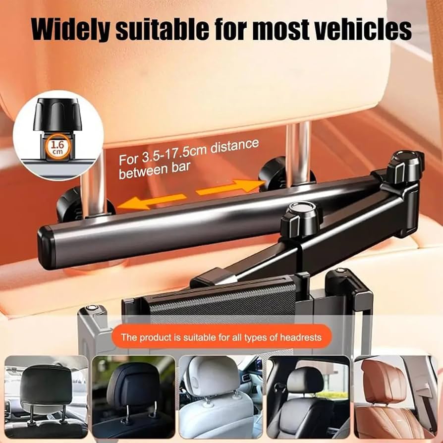 Adjustable Car Tablet Holder – 360° Rotation