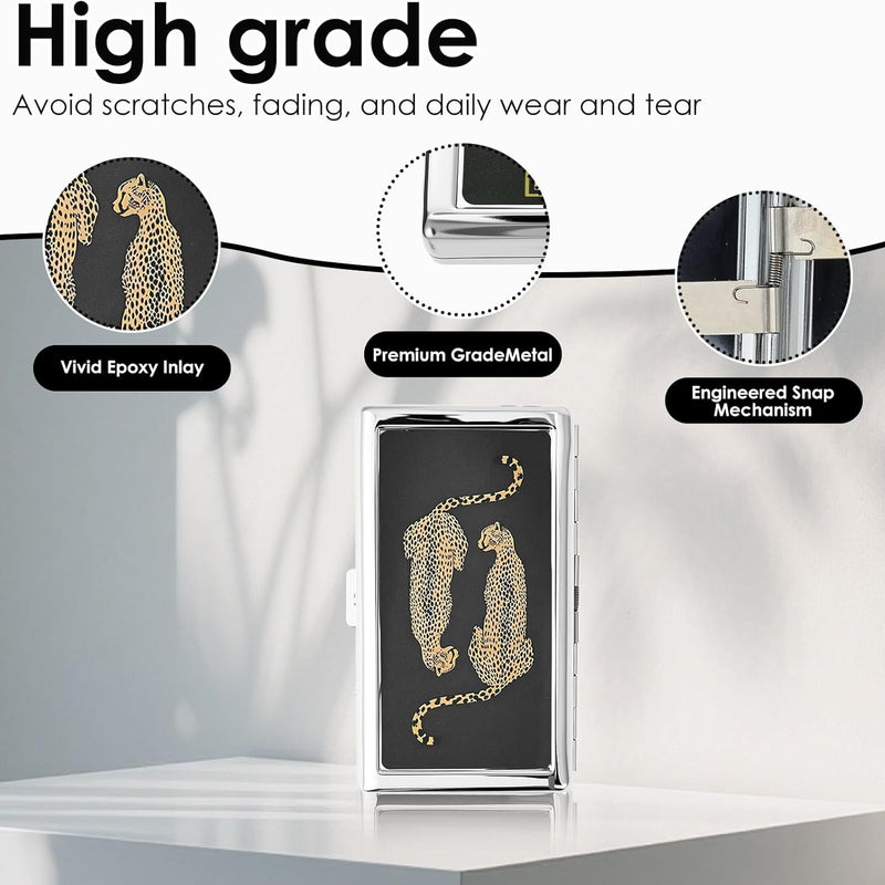 Leopard Print Metal Wallet