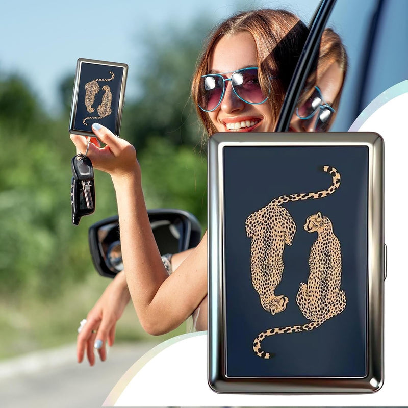 Leopard Print Metal Wallet