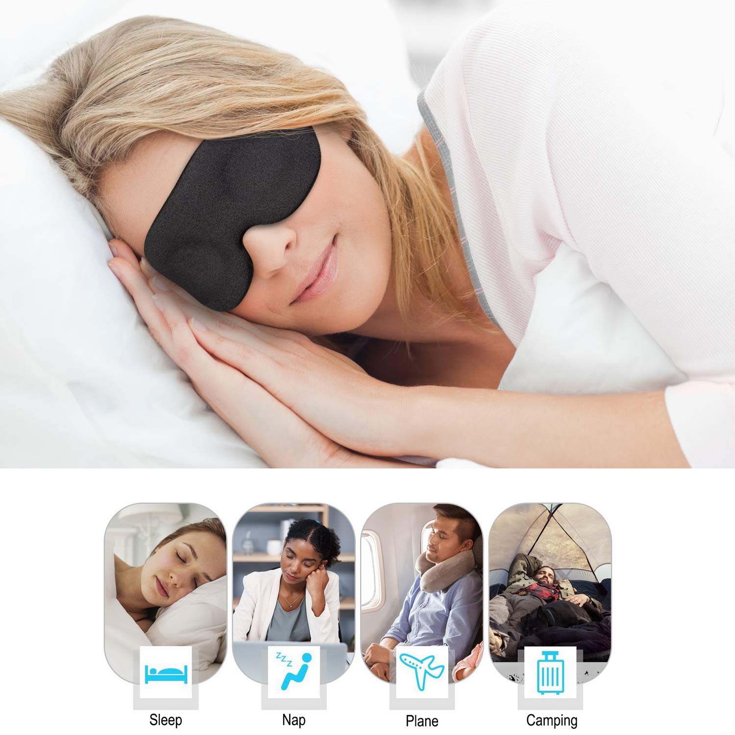 3D Foam Sleeping Eye Mask – Skin-Friendly & Breathable Material