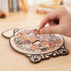 Wooden Dog Puzzle with Stand