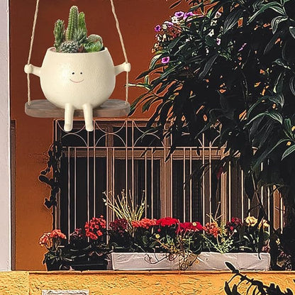 Cute Swing Smiling Face Planter