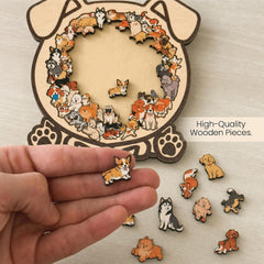 Wooden Dog Puzzle with Stand