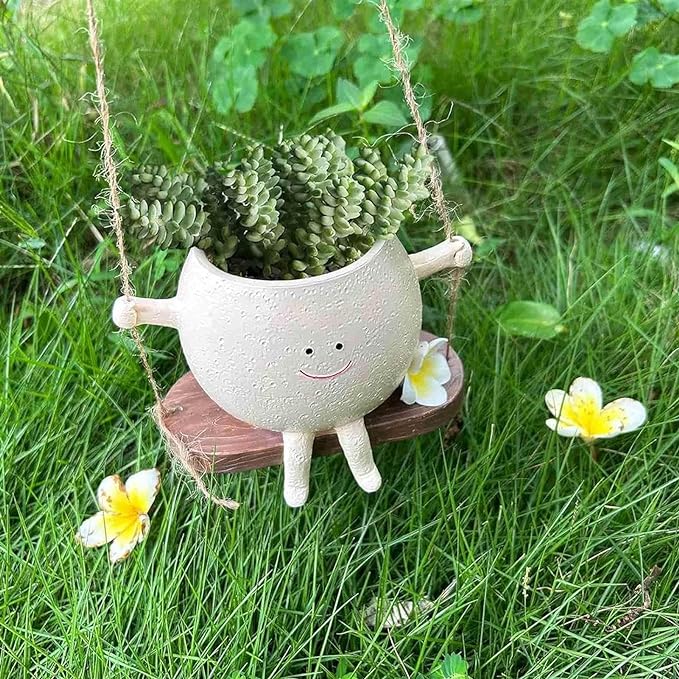 Cute Swing Smiling Face Planter