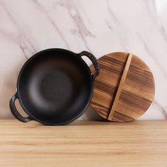 Non-Stick Cooking Pot with Wooden Lid