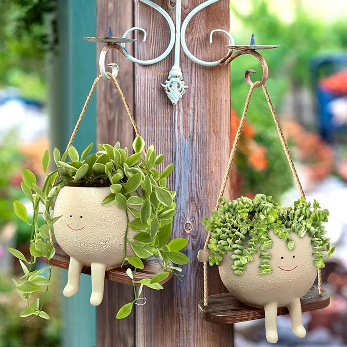 Cute Swing Smiling Face Planter