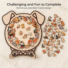 Wooden Dog Puzzle with Stand
