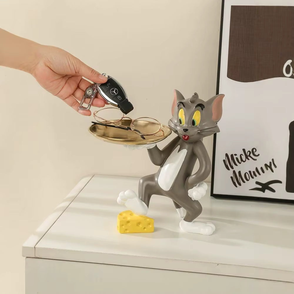 Tom Cat Figure with Gold Tray – Perfect Home Accent
