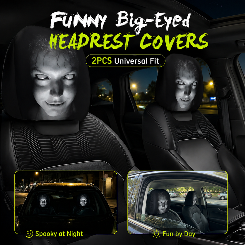 Creepy Face Headrest Covers