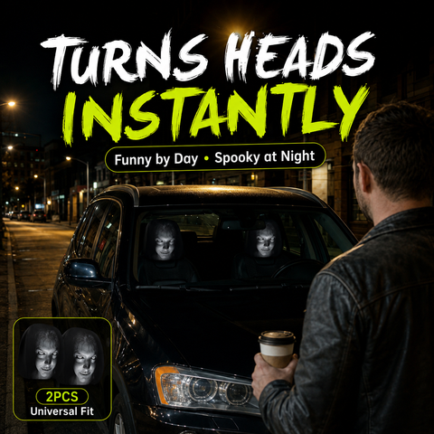 Creepy Face Headrest Covers