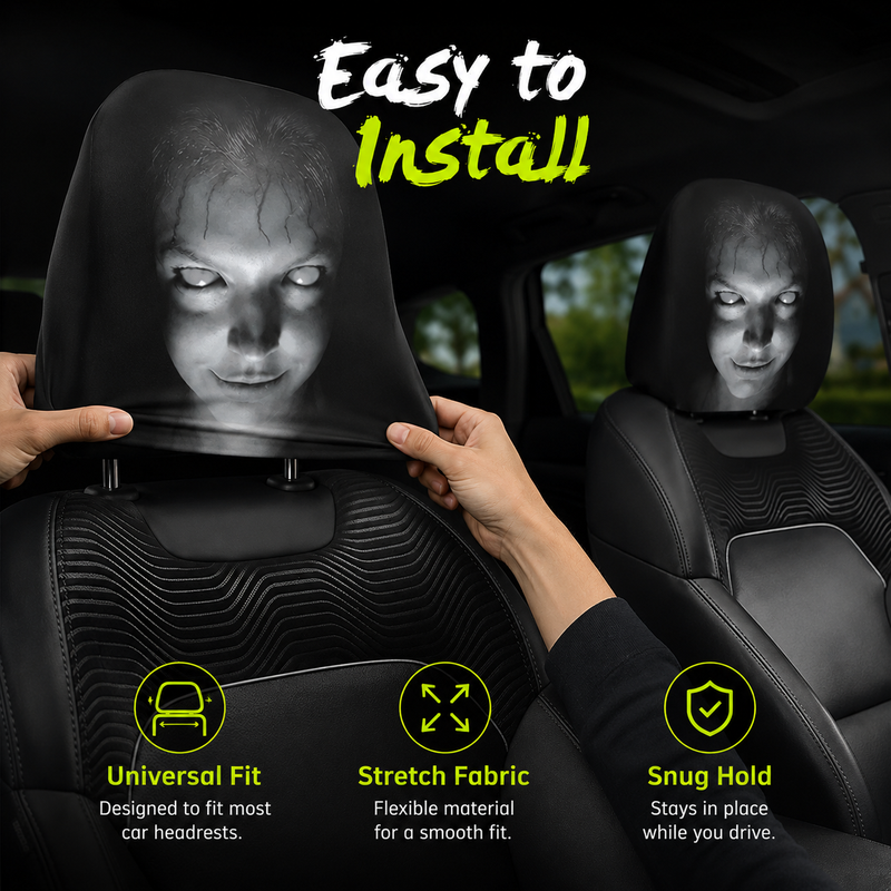 Creepy Face Headrest Covers