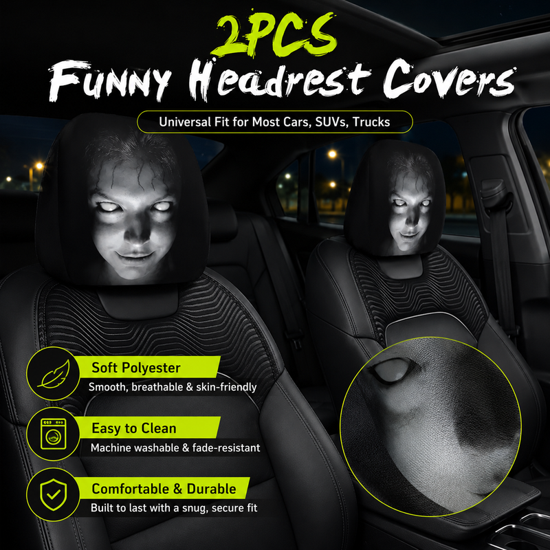 Creepy Face Headrest Covers