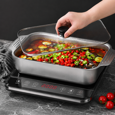 Premium Steel Food Tray with Lid(40 cm)