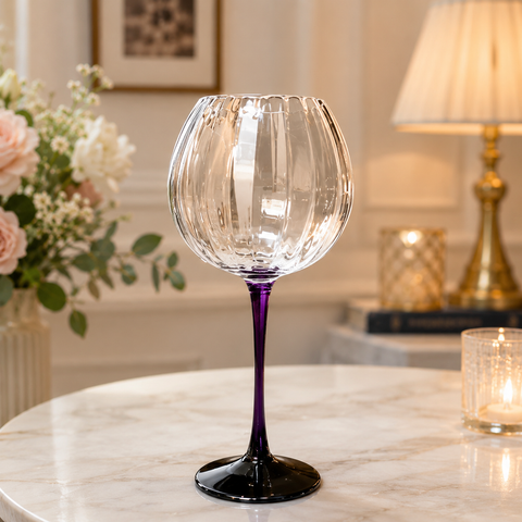 Elegant Purple Stem Glass