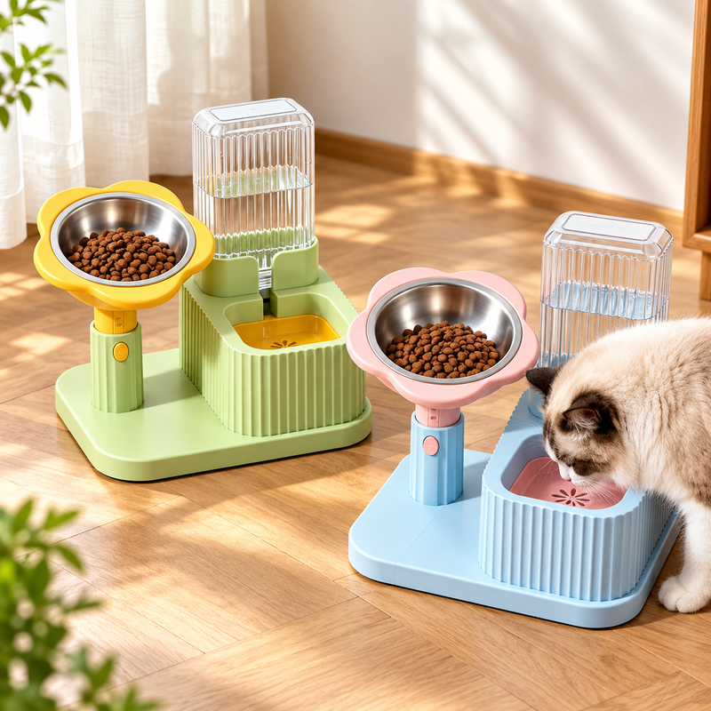 Adjustable Pet Feeding & Water Dispenser