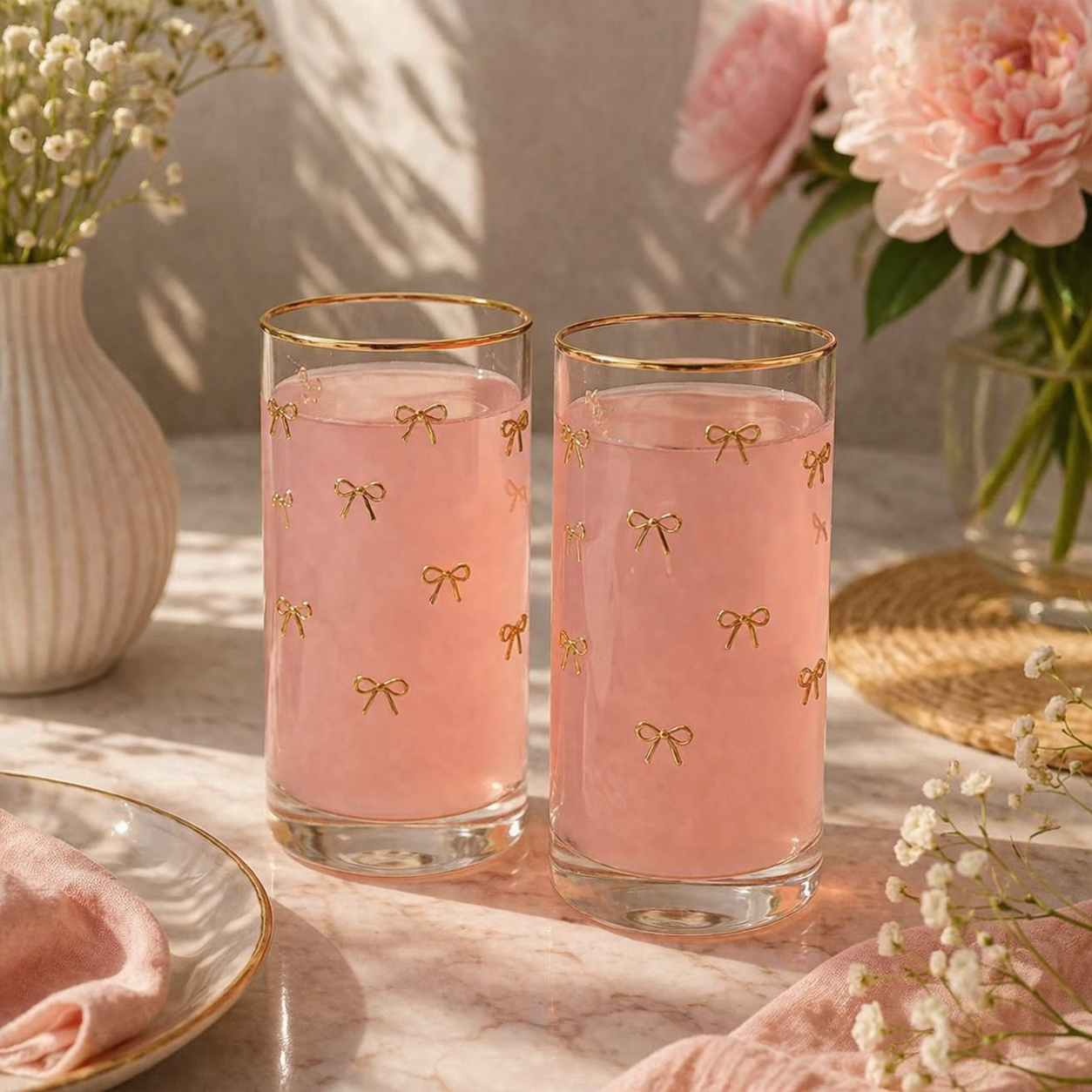 Elegant Bow Glass – Perfect for All Drinks
