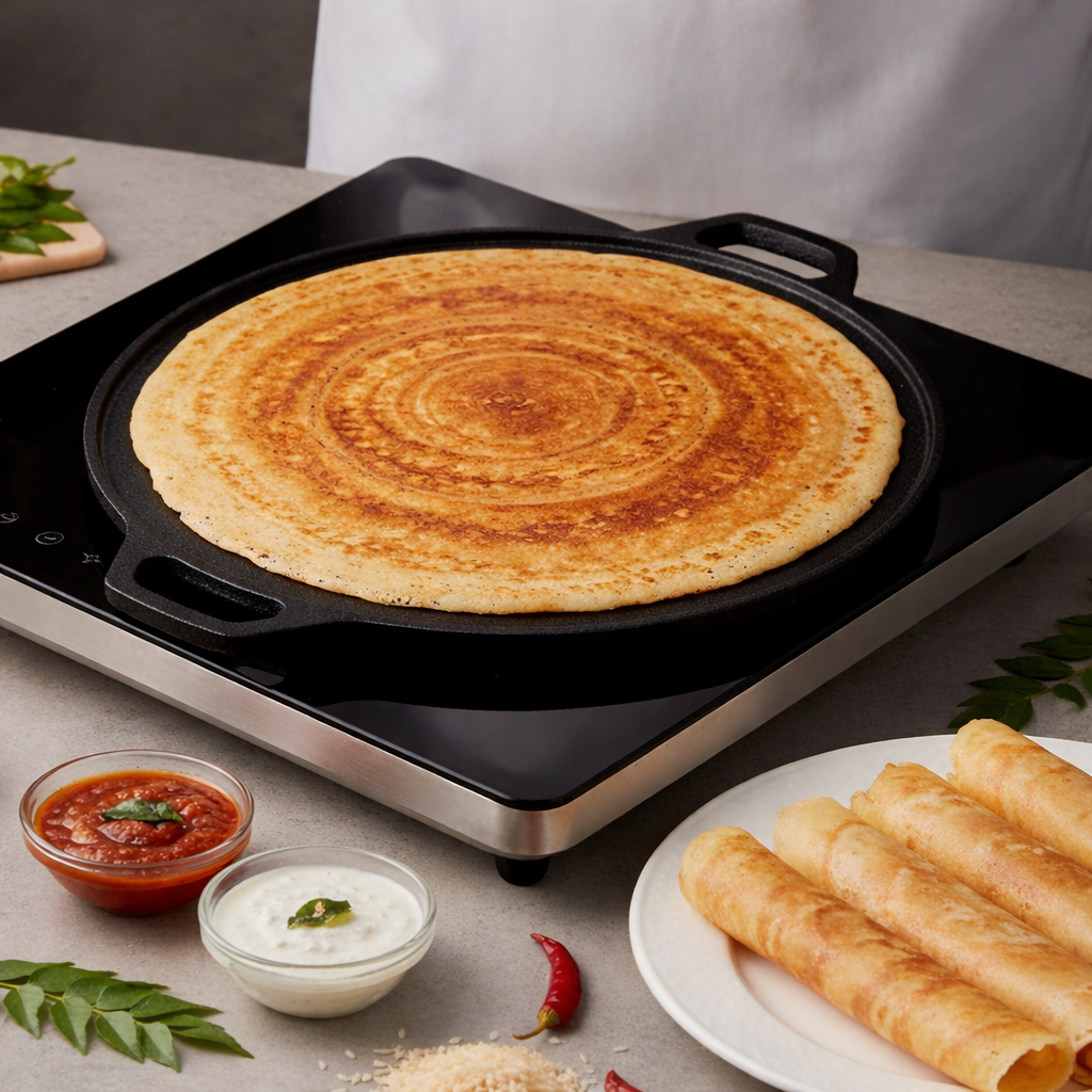 Cast Iron Dosa Tawa – Even Heat Distribution