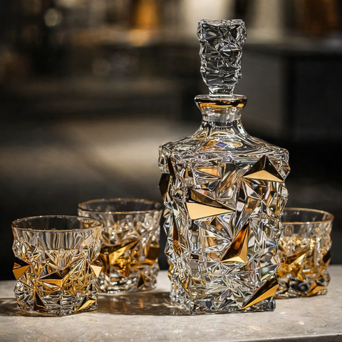 Gold Accent Glass Set
