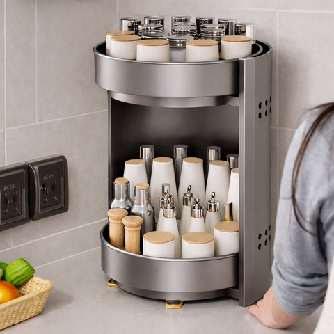 2-Tier Rotating Storage Rack