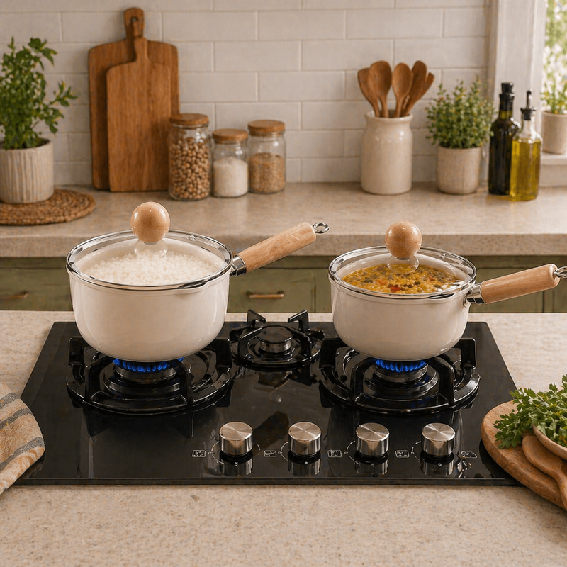 Wood Grip Cookware Pot