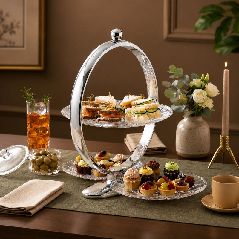 3 Layer Crystal Serving Stand
