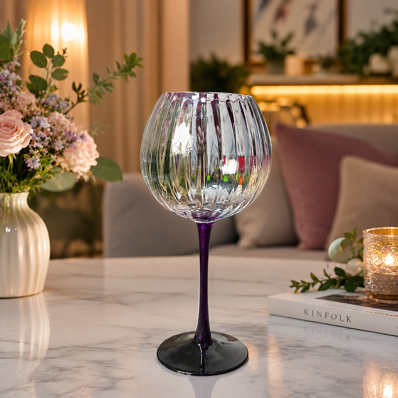 Elegant Purple Stem Glass