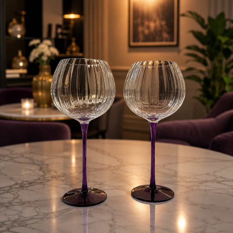 Elegant Purple Stem Glass