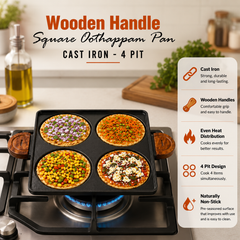 4 Pit Cast Iron Square Pan