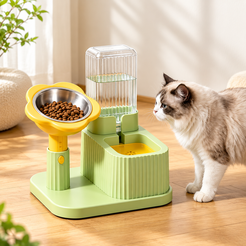 Adjustable Pet Feeding & Water Dispenser