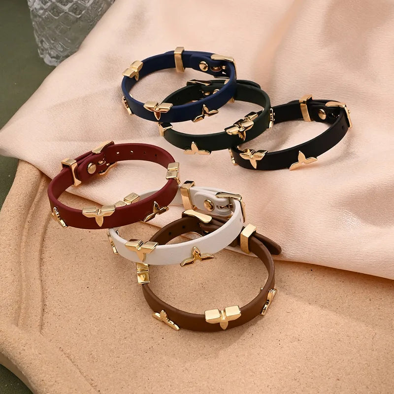Golden Wing Leather Bracelet