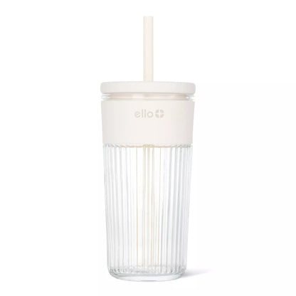 Glass Tumbler with Straw