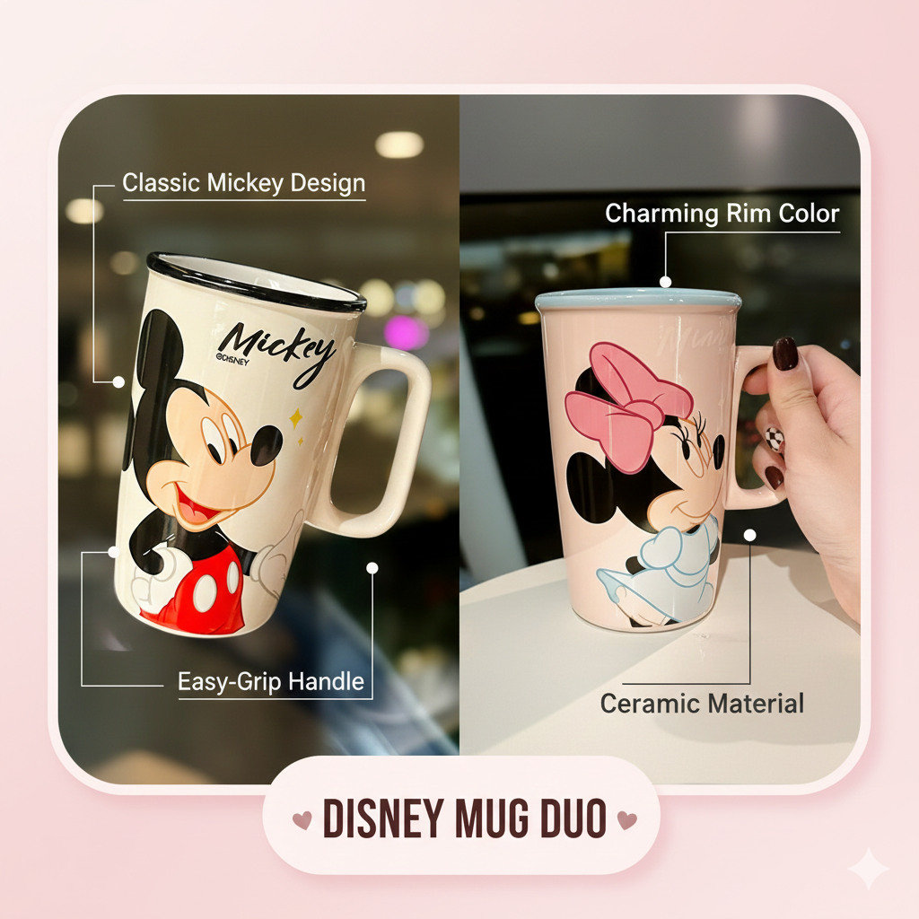 Aesthetic Minnie & Mickey Mug – Comfy Grip