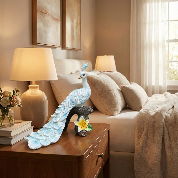Twin Peacock Showpiece