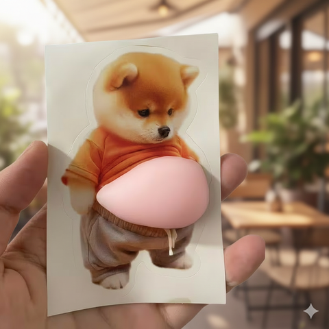 Shiba Belly Pop Sticker